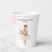 Gobelets En Papier Anniversaire rose Ballerina élégant (Recto)