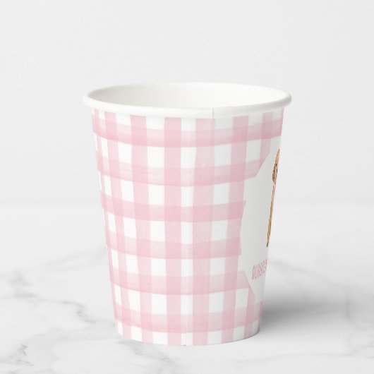 Gobelets En Papier Anniversaire rose chiot (Droite)