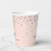 Gobelets En Papier Anniversaire rose or monogramme cette boisson appa (Gauche)