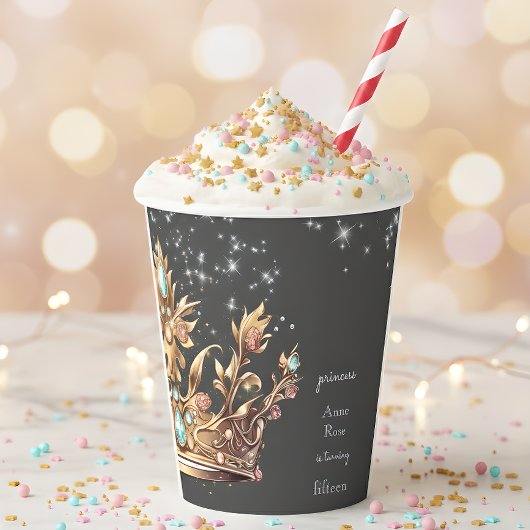 Gobelets En Papier Anniversaire royal de la princesse