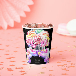 Gobelets En Papier Anniversaire Simple Cute Candyland