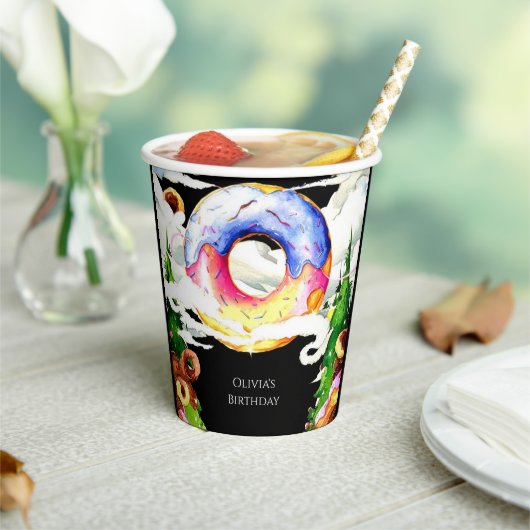 Gobelets En Papier Anniversaire simple de beigne enchantée (Insitu)