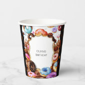 Gobelets En Papier Anniversaire simple de Donut pour enfants (Recto)