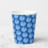 Gobelets En Papier Anniversaire Spatial Thème Alien Bleu Motif (Verso)