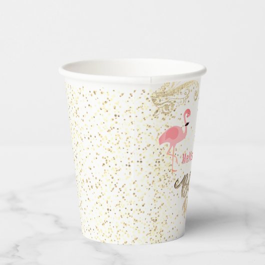 Gobelets En Papier anniversaire tropical flamand (Droite)