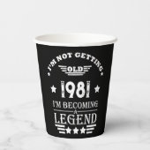 Gobelets En Papier Anniversaire vintage personnalisé noir blanc (Verso)