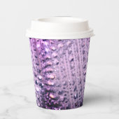Gobelets En Papier Anniversaire violet et rose élégant perlé (Verso)