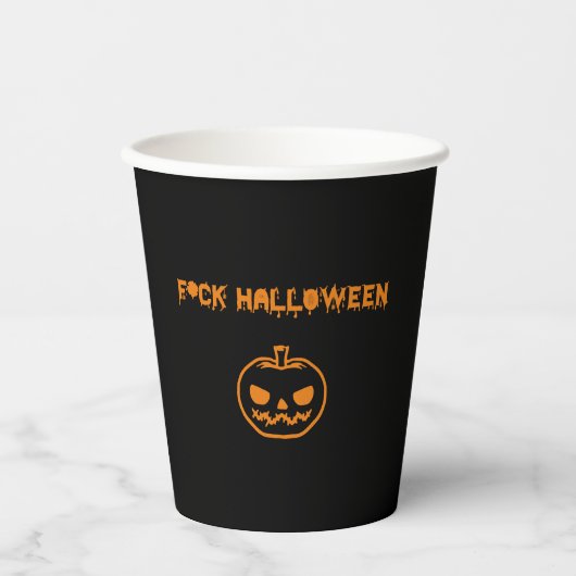 Gobelets En Papier Anti Halloween citrouille jack-o' lantern (Recto)