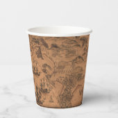 Gobelets En Papier Antique carte Pirate anniversaire fête (Verso)