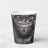 Gobelets En Papier Antique Steampunk Cauldron | Pile de Spellbooks (Recto)