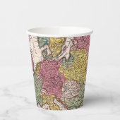 Gobelets En Papier Antique vieille carte inspirée (9) (Gauche)