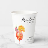 Gobelets En Papier Aperol Spritz Floral Bridal Shower (Verso)