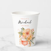 Gobelets En Papier Aperol Spritz Floral Fête de Mariage (Recto)