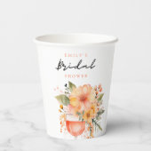 Gobelets En Papier Aperol Spritz Floral Réception de Mariage (Verso)