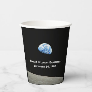 Gobelets En Papier Apollo 8 Lunar Earthrise 50e Anniversaire