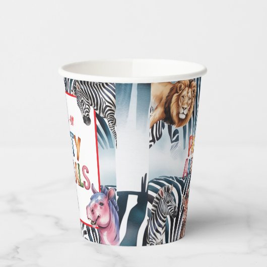 Gobelets En Papier Appel à tous les animaux de fête Fête d'anniversai (Gauche)