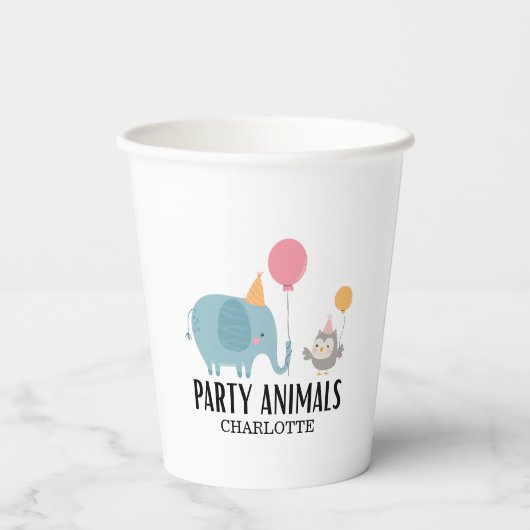 Gobelets En Papier Appel de tous les animaux de parti Anniversaire de (Verso)