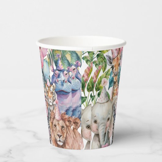 Gobelets En Papier Appels Animaux de fête Safari fête d'anniversaire (Droite)