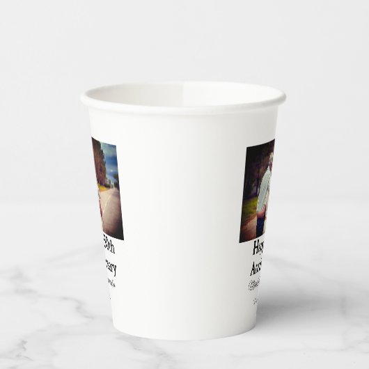 Gobelets En Papier applaudissements à 50 ans anniversaire ajouter nom (Gauche)