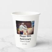 Gobelets En Papier applaudissements à 50 ans anniversaire ajouter nom (Recto)