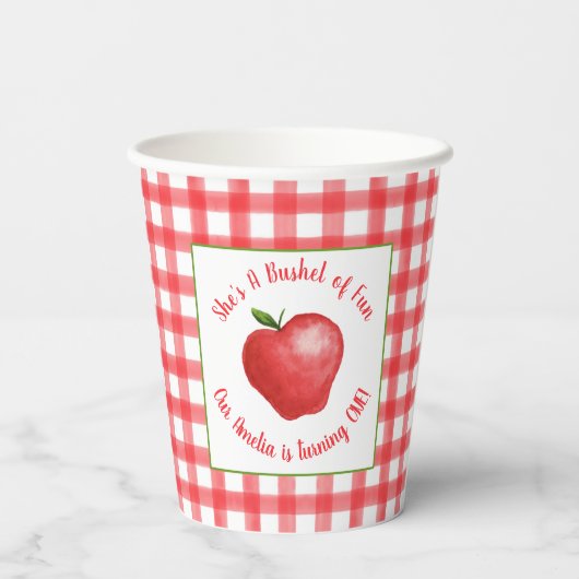 Gobelets En Papier Apple Birthday Paper Cup - Bushel Fun (Verso)