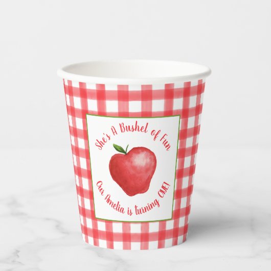 Gobelets En Papier Apple Birthday Paper Cup - Bushel Fun (Recto)