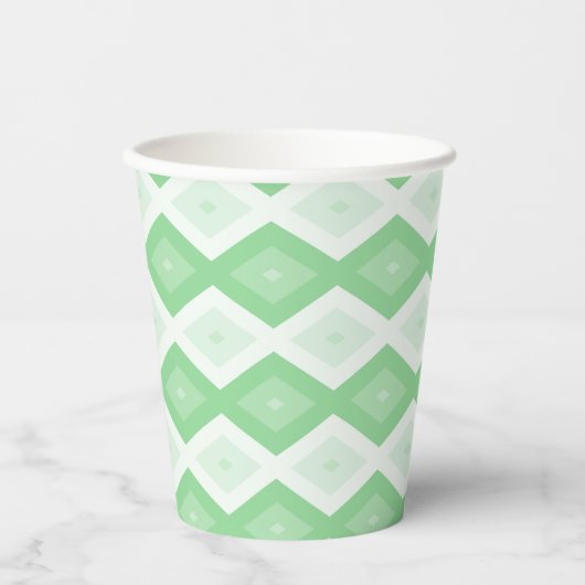 Gobelets En Papier Apple green diamond pattern (Recto)