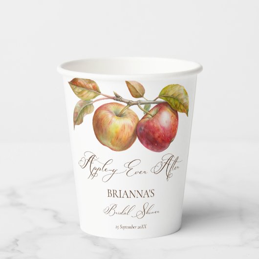 Gobelets En Papier Appley toujours après pomme chute nuptiale douche (Verso)