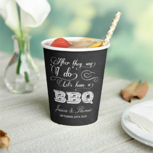 Gobelets En Papier Après Qu'Ils Disent Que Je Fais Un BBQ ! Mariage