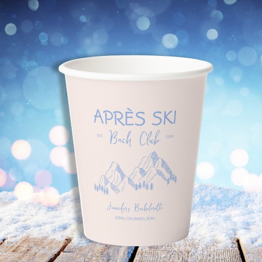 Gobelets En Papier Apres Ski Hiver Bachelorette Bach Club