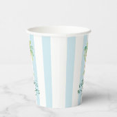 Gobelets En Papier Aqua Blue Cabana Stripes Palm Beach Club Anniversa (Droite)