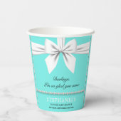 Gobelets En Papier Aqua Elegant Fancy Baby shower Tiffany Vaisselle (Verso)