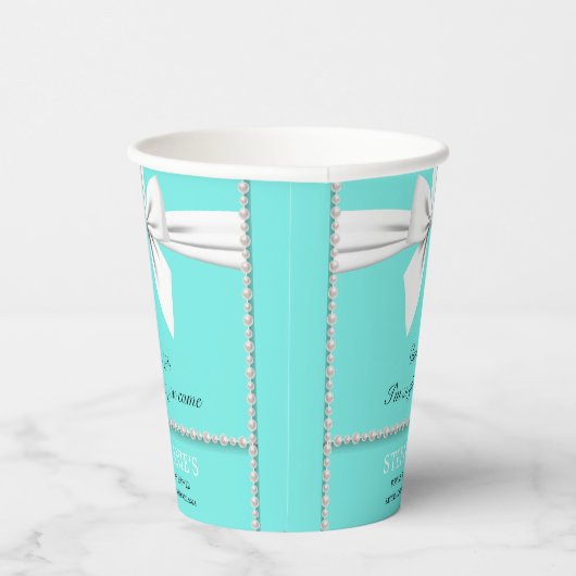 Gobelets En Papier Aqua Elegant Fancy Baby shower Tiffany Vaisselle (Droite)