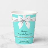Gobelets En Papier Aqua Elegant Fancy Tiffany Anniversaire Vaisselle (Verso)