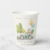 Gobelets En Papier Aqua Green N'importe quel âge Anniversaire Fête Te (Verso)