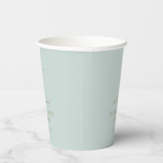Gobelets En Papier Aqua Simple Elegant Gold Cross Baptism Christening (Droite)