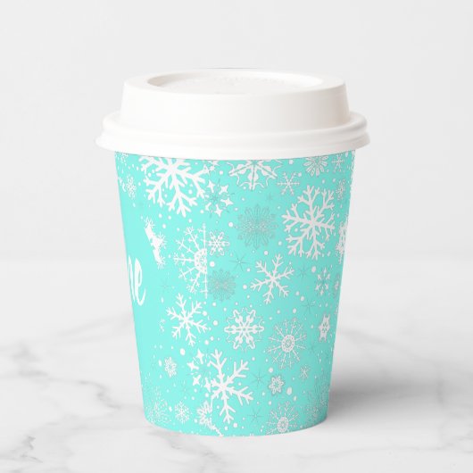 Gobelets En Papier Aqua Snowflake One Paper Cup (Gauche)