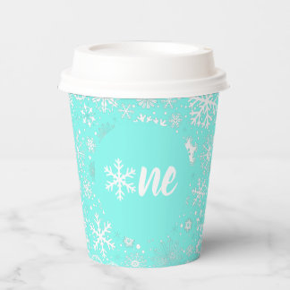 Gobelets En Papier Aqua Snowflake One Paper Cup