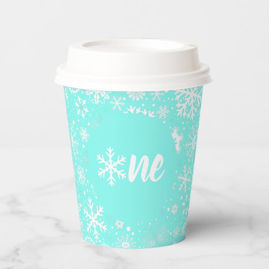 Gobelets En Papier Aqua Snowflake One Paper Cup (Recto)