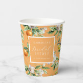 Gobelets En Papier Aquarelle agrumes fleurs Fête des mariées botaniqu (Verso)