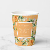 Gobelets En Papier Aquarelle agrumes fleurs Fête des mariées botaniqu (Recto)