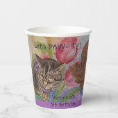 Gobelets En Papier Aquarelle Anniversaire Enfants Pink Tulip Tasse en (Recto)