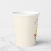 Gobelets En Papier Aquarelle Automne Citrouille et Mariage Feuille (Droite)