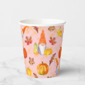 Gobelets En Papier Aquarelle Automne Gnomes, Citrouille Et Feuille (Gauche)