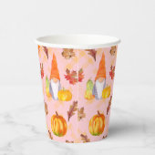 Gobelets En Papier Aquarelle Automne Gnomes, Citrouille Et Feuille (Droite)