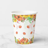 Gobelets En Papier Aquarelle Automne Thanksgiving Automne Citrouille (Verso)