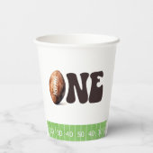 Gobelets En Papier Aquarelle Baby Boy Football Première année en bas (Verso)