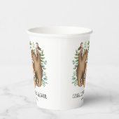 Gobelets En Papier Aquarelle Baby shower des animaux de la forêt de b (Droite)