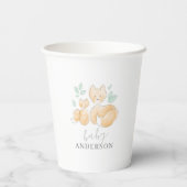 Gobelets En Papier Aquarelle Baby shower Fox tasse papier (Verso)