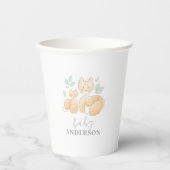 Gobelets En Papier Aquarelle Baby shower Fox tasse papier (Recto)